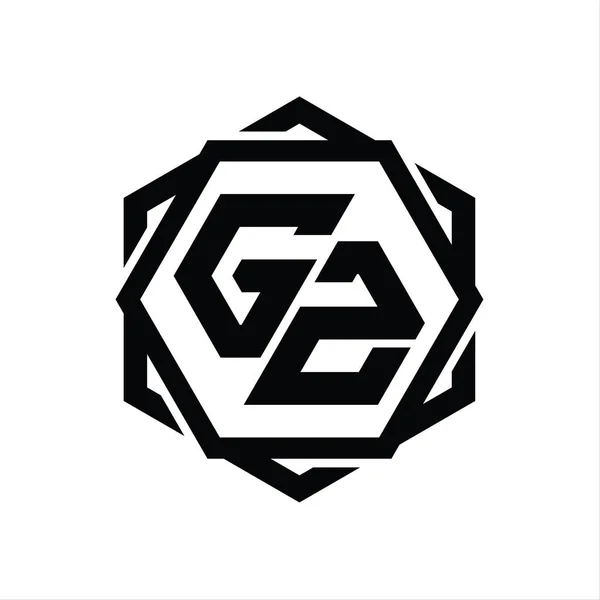 Логотип Шестиугольник Геометрической Абстрактной Изолированной Схемой Очертания — стоковое фото