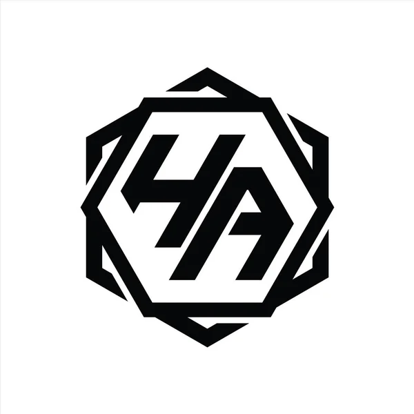 Логотип Шестиугольник Формы Геометрической Абстрактной Изолированный Дизайн Контура Шаблона — стоковое фото