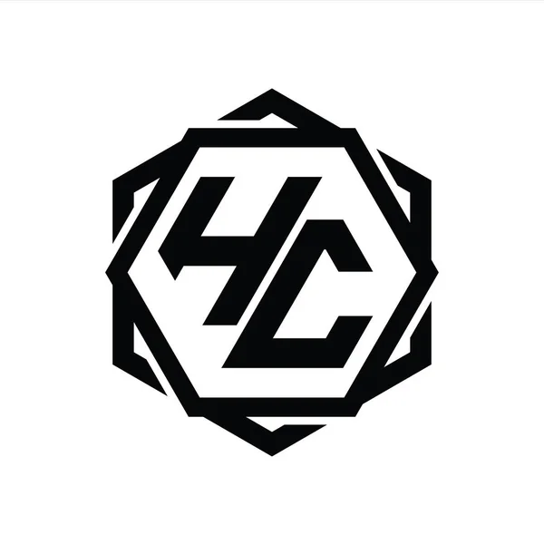 Logo Μονόγραμμα Εξάγωνο Σχήμα Γεωμετρικά Αφηρημένη Απομονωμένη Περίγραμμα Πρότυπο Σχεδιασμού — Φωτογραφία Αρχείου