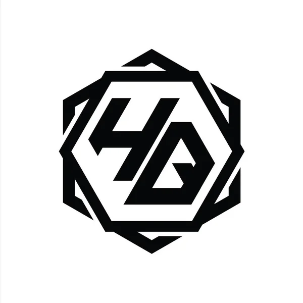 Шестиугольник Логотипом Штаб Квартиры Геометрическим Абстрактным Дизайном — стоковое фото