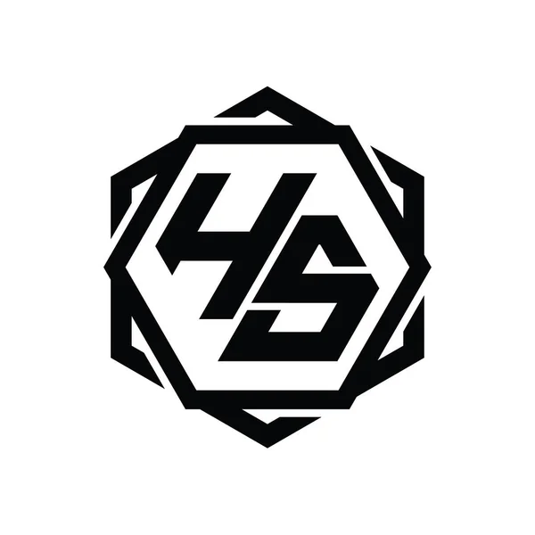 Logo Monogram Šestiúhelník Tvar Geometrickým Abstraktním Izolovaným Obrysu Design Šablony — Stock fotografie