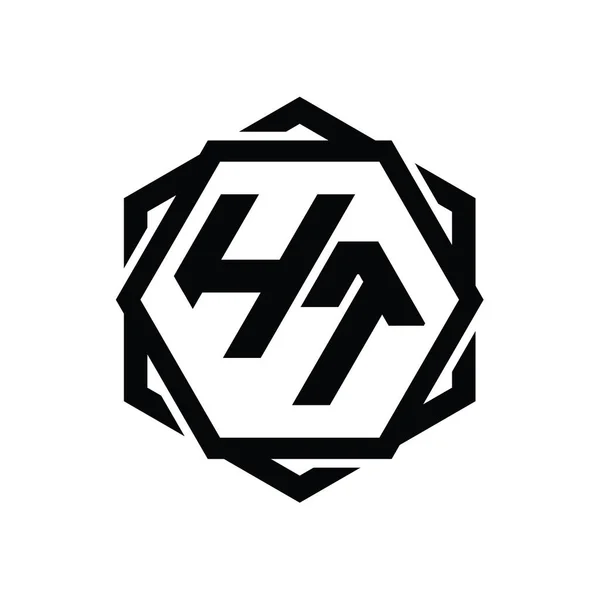 Logo Μονόγραμμα Εξάγωνο Σχήμα Γεωμετρικό Αφηρημένο Περίγραμμα Απομονωμένο Πρότυπο Σχεδίασης — Φωτογραφία Αρχείου