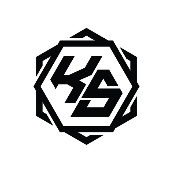 Logotypisk Monogramform Med Geometriskt Abstrakt Isolerad Mall För Ramkonstruktion — Stockfoto