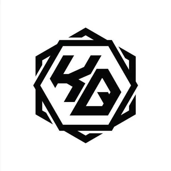 Форма Шестиугольника Логотипа Геометрическим Абстрактным Изолированным Дизайном Контура — стоковое фото