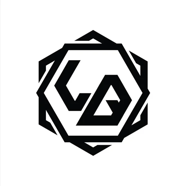 Logo Monogramsekskantform Med Isolert Mal Utforming Omriss – stockfoto