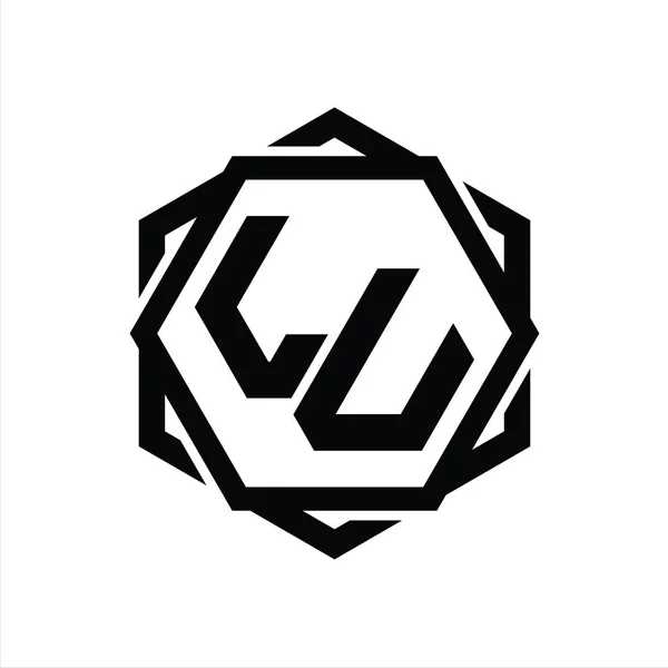 Logomonogramsekskantform Med Isolert Mal Utforming Geometrisk Sammendrag – stockfoto