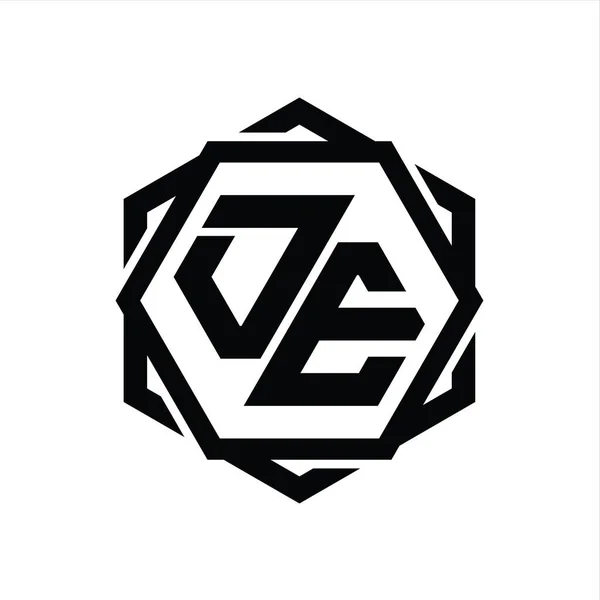 Логотип Монограма Шестикутника Геометричним Абстрактним Шаблоном Ізольованого Контуру Дизайну — стокове фото