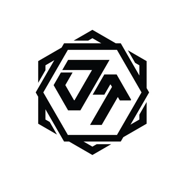 Bentuk Monogram Monogram Logo Dengan Templat Desain Abstrak Terisolasi Geometris — Stok Foto