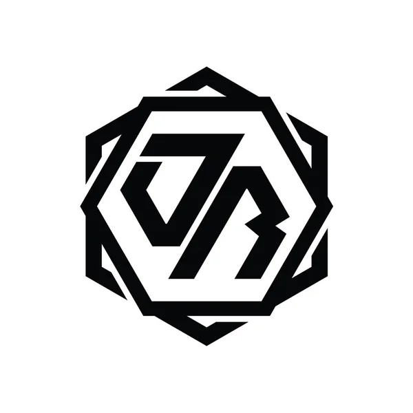 Veya Geometrik Soyut Izole Tasarım Şablonu Ile Logo Monogram Altıgen — Stok fotoğraf