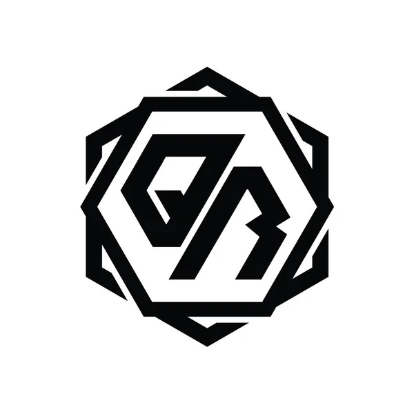 Logo Forme Hexagonale Monogramme Avec Géométrique Abstraite Modèle Conception Contour — Photo