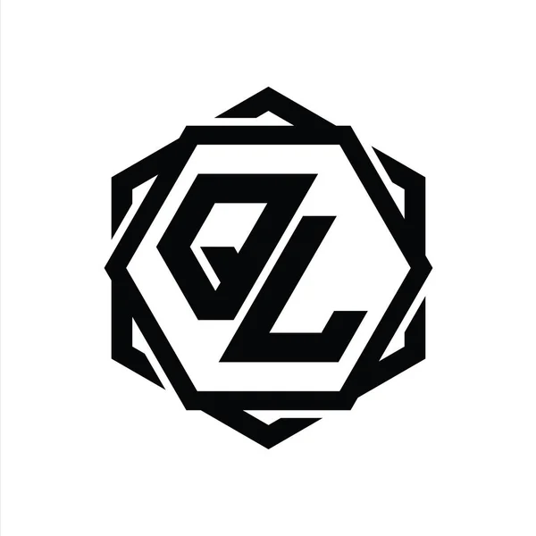 Λογότυπο Σχήμα Εξαγωνικό Γεωμετρικό Αφηρημένο Περίγραμμα Απομονωμένο Περίγραμμα Πρότυπο Σχεδιασμού — Φωτογραφία Αρχείου