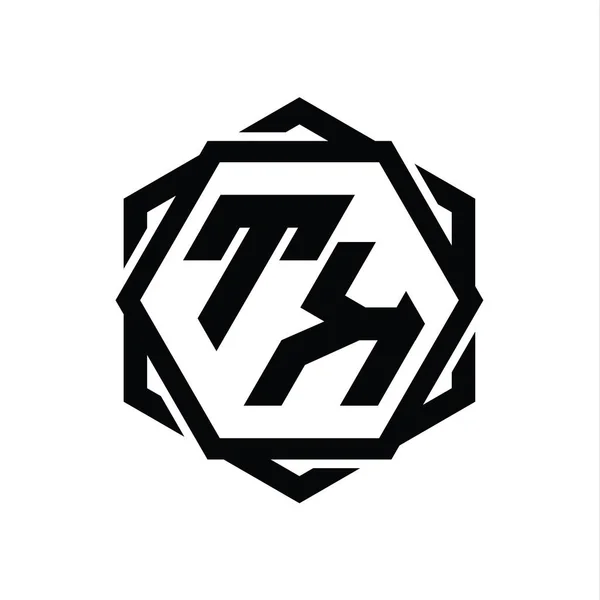 Логотип Шестиугольник Геометрической Абстрактной Оболочкой — стоковое фото