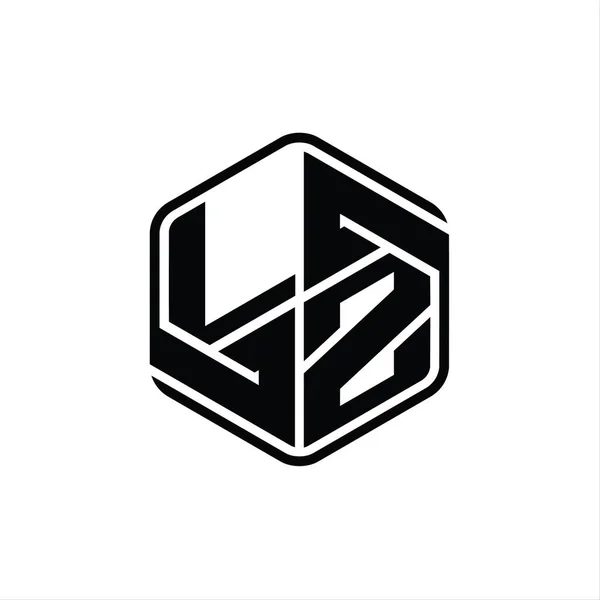 Letter Logo Monogram Sekskantform Med Utsmykning Abstrakt Isolert Mal Design – stockfoto