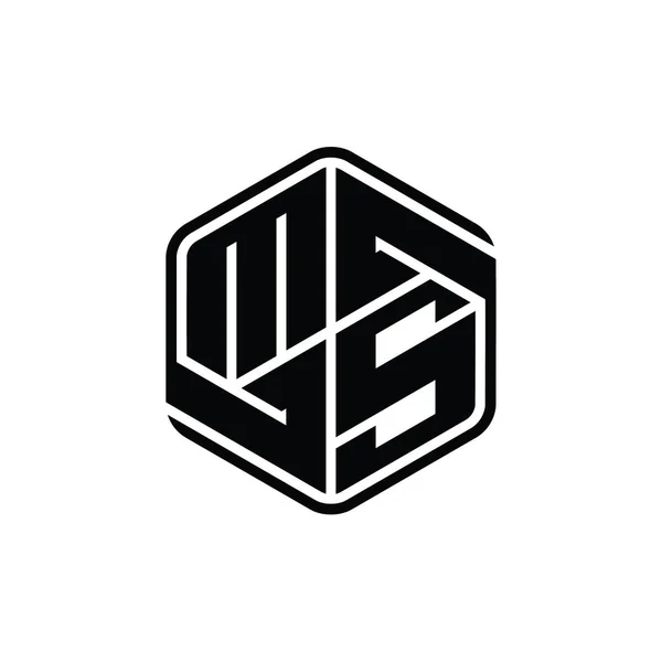 Монограмма Логотипа Letter Шестиугольник Формы Орнаментом Абстрактный Изолированный Дизайн Контура — стоковое фото