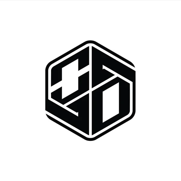 Lettera Logo Monogramma Forma Esagonale Con Ornamento Astratto Modello Design — Foto Stock