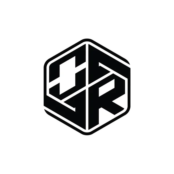 소문자 Logo Monogram Hexagon 추상적으로 디자인 템플릿 — 스톡 사진