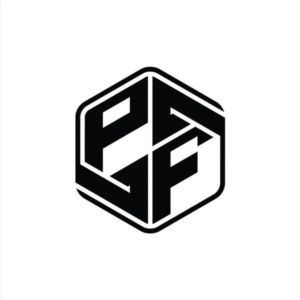 Форма Шестиугольника Логотипом Абстрактным Орнаментом — стоковое фото