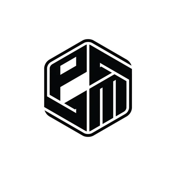 Bentuk Monogram Logo Monogram Dengan Ornamen Templat Desain Garis Luar — Stok Foto