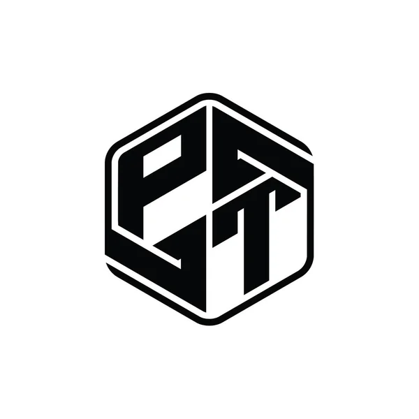 Форма Шестиугольника Монограммы Логотипом Буквы Абстрактным Орнаментом — стоковое фото