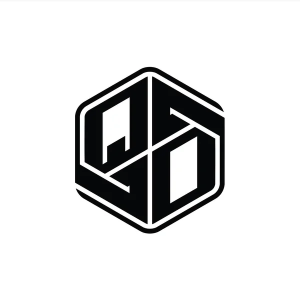 Letter Logo Μονόγραμμα Εξάγωνο Σχήμα Διακόσμηση Αφηρημένη Απομονωμένη Περίγραμμα Πρότυπο — Φωτογραφία Αρχείου