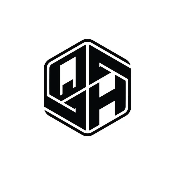 Harfi Logo Monogram Altıgen Şekli Ile Soyut Izole Tasarım Şablonu — Stok fotoğraf