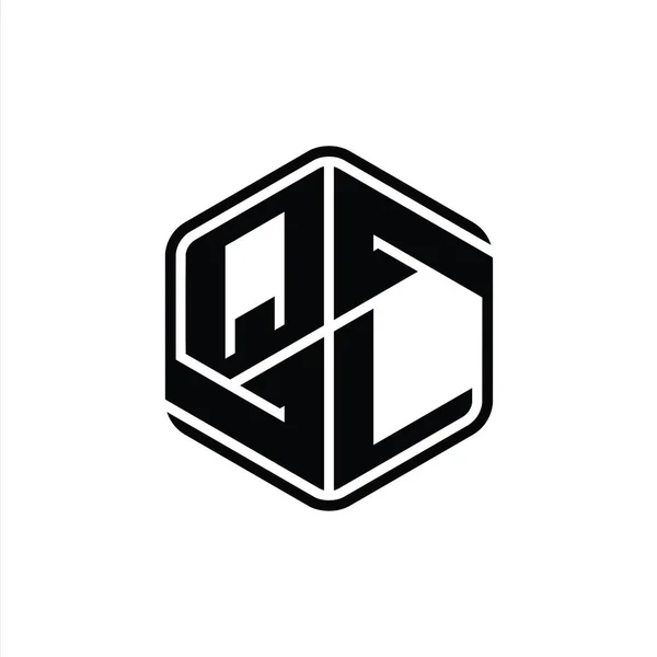 Логотип Логотипа Шестиугольник Орнаментом Абстрактный Изолированный Дизайн Контура Шаблона — стоковое фото