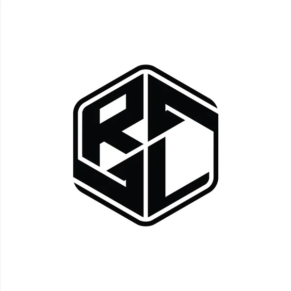 Lettre Logo Monogramme Forme Hexagonale Avec Ornement Abstrait Isolé Modèle — Photo