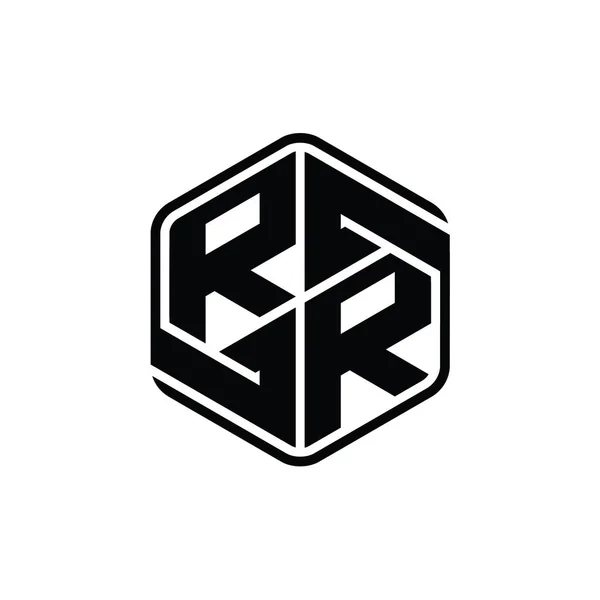 Логотип Буквы Шестиугольник Орнаментом Абстрактный Изолированный Дизайн Контура Шаблона — стоковое фото
