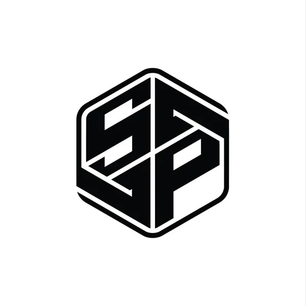 Логотип Letter Шестиугольник Абстрактным Рисунком Орнамента — стоковое фото