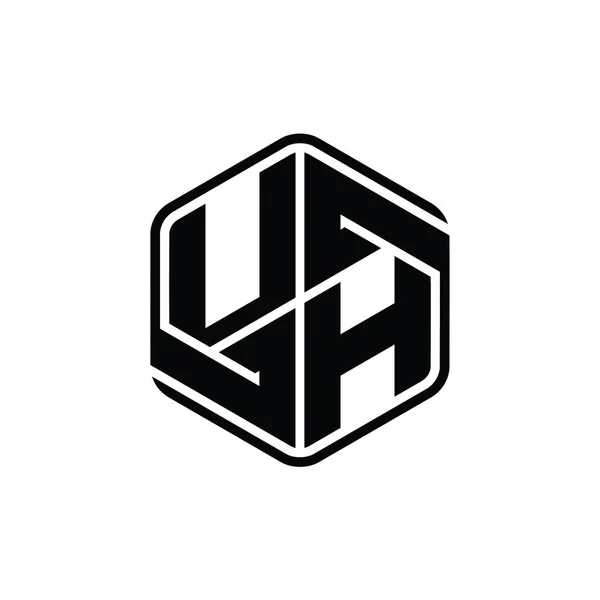 Letter Logo Mongram Hexagon 추상적으로 디자인 템플릿 — 스톡 사진