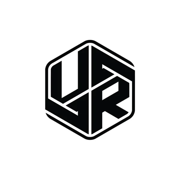 Letter Logo Monogram Hatszög Alakú Dísz Absztrakt Elszigetelt Vázlat Design — Stock Fotó