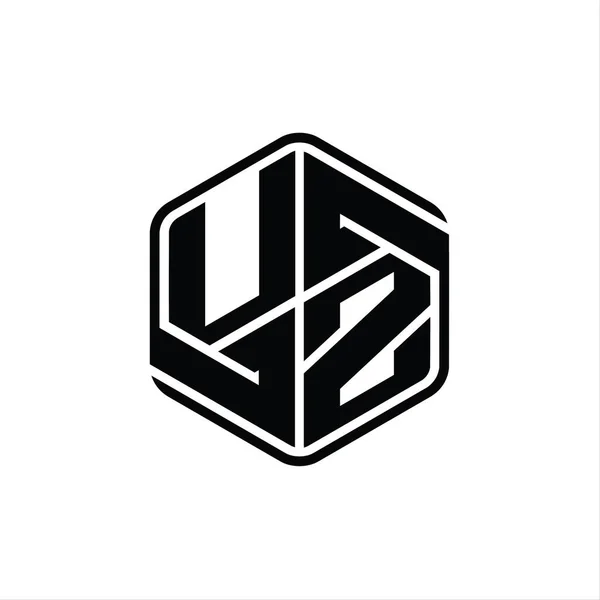 Логотип Логотипа Форме Шестиугольника Абстрактным Орнаментом — стоковое фото