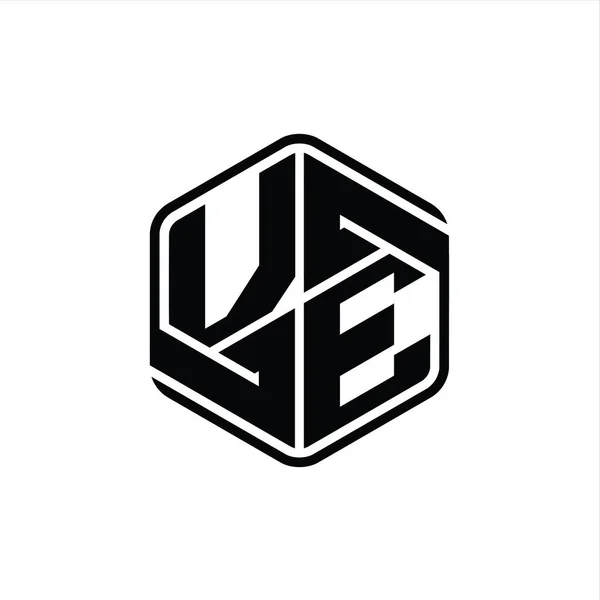 Betű Logo Monogram Hatszög Alakú Dísz Absztrakt Elszigetelt Vázlat Design — Stock Fotó