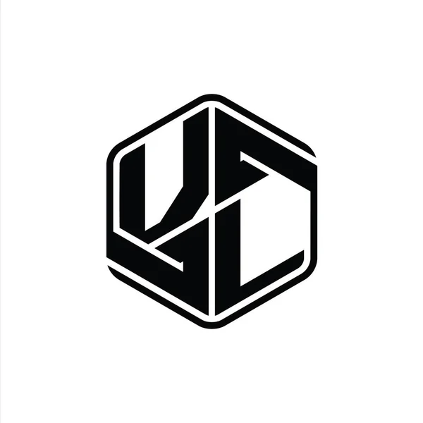 Γράμμα Λογότυπο Μονόγραμμα Εξάγωνο Σχήμα Κόσμημα Αφηρημένη Απομονωμένη Περίγραμμα Πρότυπο — Φωτογραφία Αρχείου