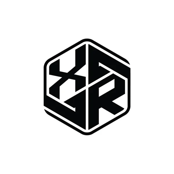 Lettera Logo Monogramma Forma Esagonale Con Ornamento Astratto Modello Design — Foto Stock