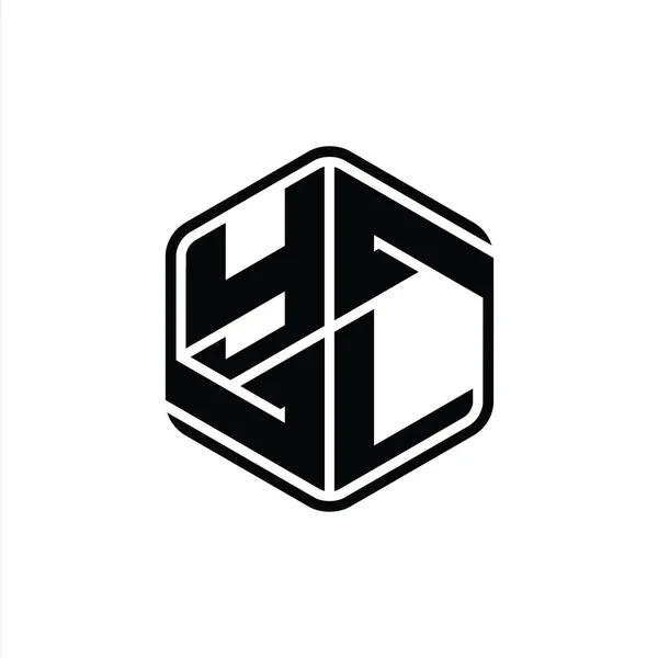 イル文字ロゴモノグラム6角形装飾抽象的な独立したアウトラインデザインテンプレート — ストック写真