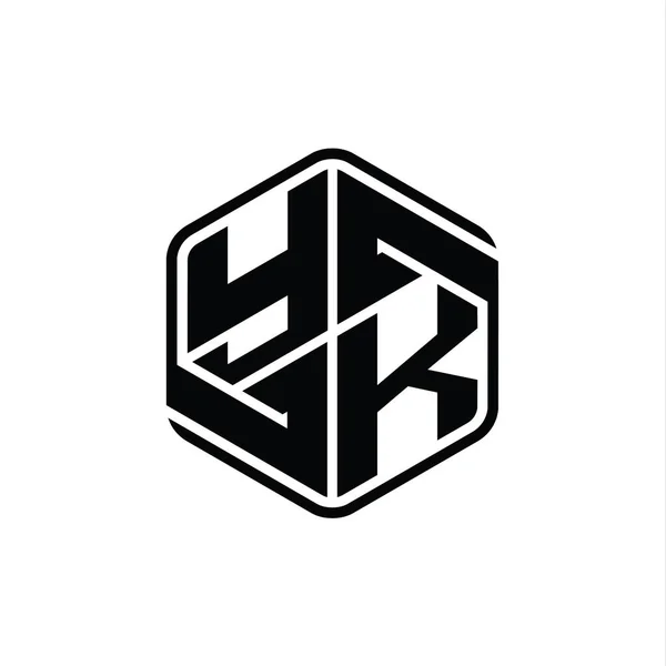 Harf Logosu Monogram Altıgen Şekli Ile Soyut Izole Tasarım Şablonu — Stok fotoğraf