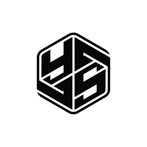 Lettre Logo Forme Hexagonale Monogramme Avec Ornement Abstrait Modèle Conception — Photo