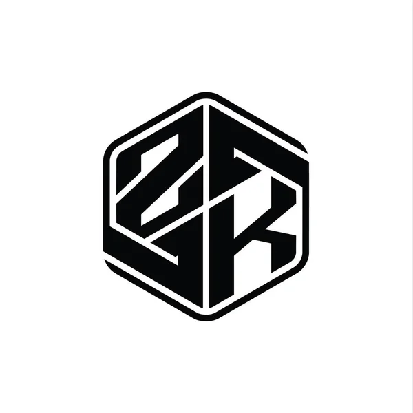 Harfi Logo Monogram Altıgen Şekli Ile Soyut Izole Tasarım Şablonu — Stok fotoğraf