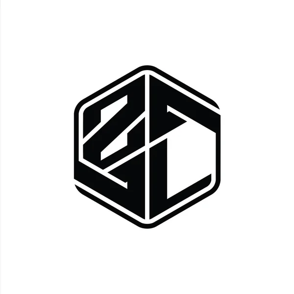 Letter Λογότυπο Μονόγραμμα Εξάγωνο Σχήμα Κόσμημα Αφηρημένη Απομονωμένη Περίγραμμα Πρότυπο — Φωτογραφία Αρχείου
