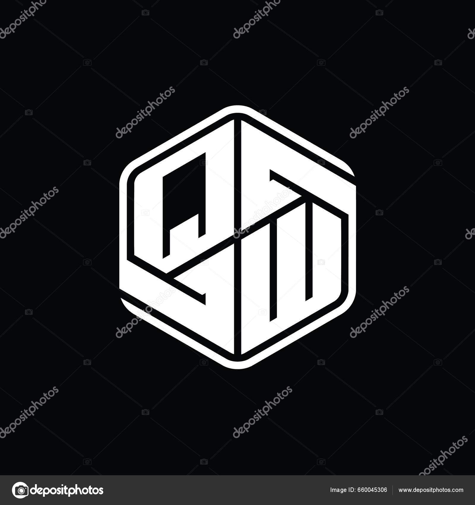 Pm monogram logo with abstract hexagon style Vector Image