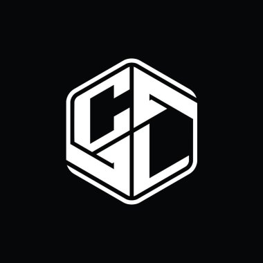 CL Harfi Logo monogram altıgen şekli ile soyut izole tasarım şablonu