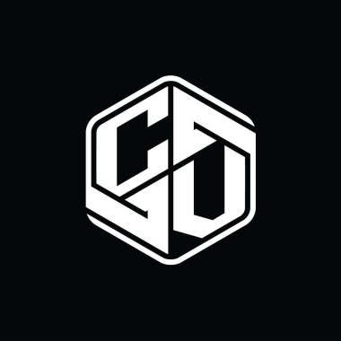 Özgeçmiş Harfi Logosu monogram altıgen şekli ile soyut izole tasarım şablonu