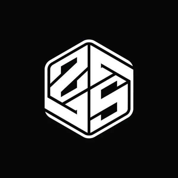 Letter Logo Monogramm Sechseck Form Mit Ornament Abstrakt Isolierte Umrisse — Stockfoto