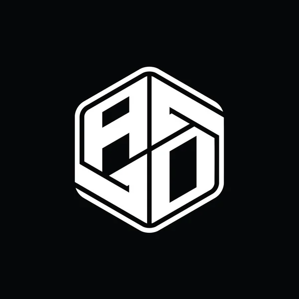 Logo Monogram Hexagon 추상적으로 디자인 템플릿 — 스톡 사진