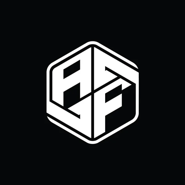 Форма Шестиугольника Логотипом Буквы Абстрактным Орнаментом — стоковое фото