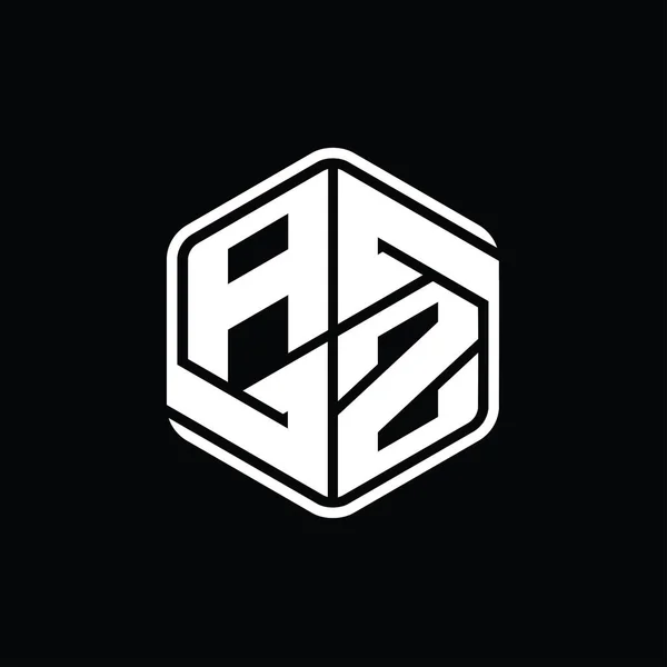 Letter Logo Monogram Sekskantform Med Utvendig Mal Utforming Pyntegjenstander – stockfoto