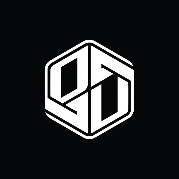 Logo Letter Logo Monogram Hexagon Shape Ornament Isolated Outline Design — 스톡 사진
