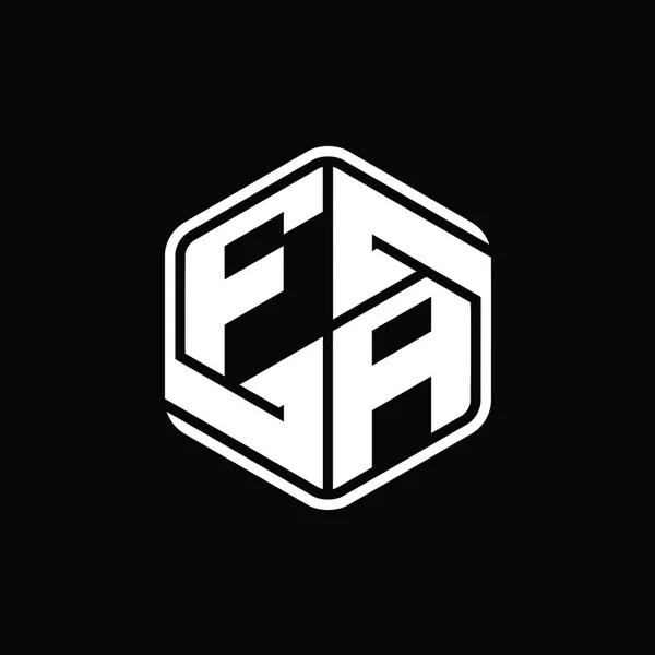 Буква Логотип Шестиугольник Формы Орнаментом Абстрактный Изолированный Дизайн Контура Шаблона — стоковое фото