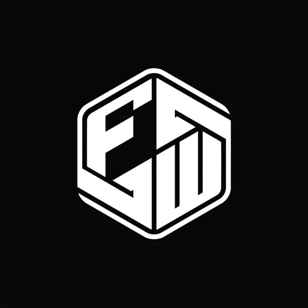 Форма Шестиугольника Логотипом Абстрактным Орнаментом — стоковое фото